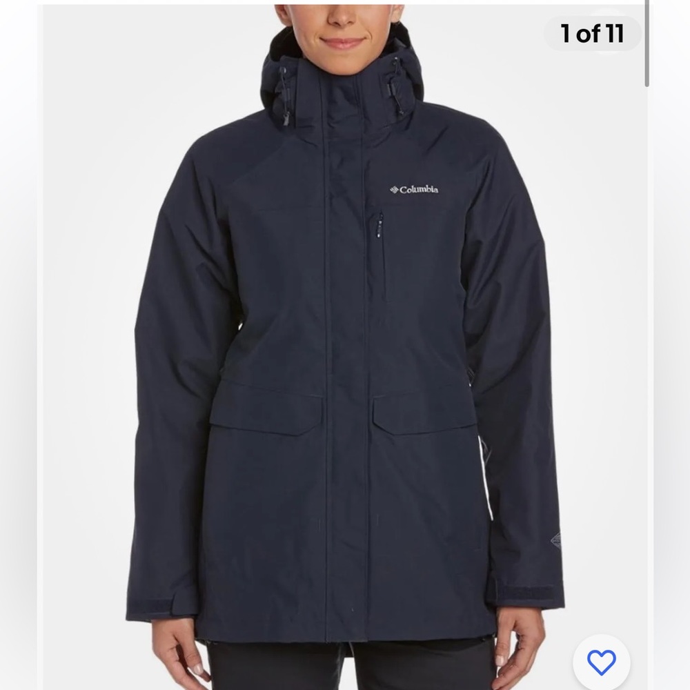 COLUMBIA PORTLAND EXPLORER LONG INTERCHANGE JACKET Charcoal 3in1 Excellent